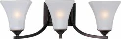 Brand new 🌟 Maxim Aurora 7 in. 100W 3-Light Bath Vanity in Oil Rubbed Bronze with Frosted Glass Shade 🔔