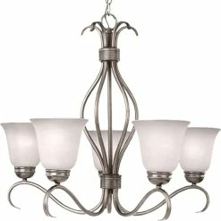 Budget 😉 Maxim 100W 5-Light Incandescent Chandelier in Satin Nickel 🥰