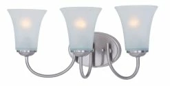 Best reviews of 😀 Maxim Logan 8-1/2 in. 60W 3-Light Wall Mount Medium E-26 Incandescent Bath Light in Satin Nickel 🛒