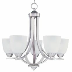 Top 10 🎉 Maxim Bel 60W 5-Light Incandescent Chandelier in Satin Nickel 🔥