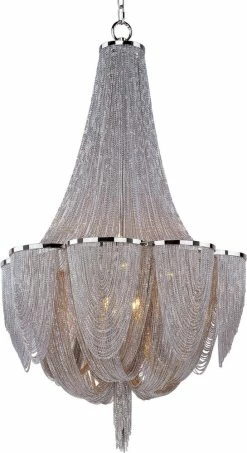 Flash Sale 🧨 Maxim Chantilly 60 W 10-Light Chandelier in Polished Nickel 🎉