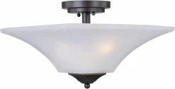 Cheapest 💯 Maxim Aurora 9 in. 2-Light Semi-Flushmount Ceiling Fixture in Oil Rubbed Bronze with Frosted Glass Shade ⌛