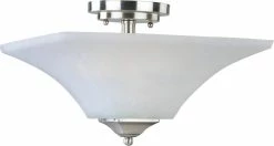 Promo 😉 Maxim Aurora 9 in. 2-Light Semi-Flushmount Ceiling Fixture in Satin Nickel with Frosted Glass Shade 👏