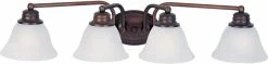 Best deal ✔️ Maxim Malaga 6 in. 100W 4-Light Bath Light in Oil Rubbed Bronze with Marble Glass Shade 🧨