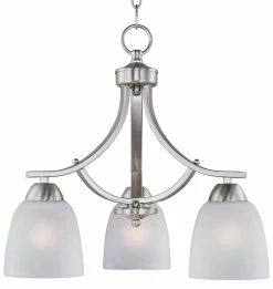 Cheapest ✔️ Maxim Brentwood 60W 3-Light Incandescent Chandelier in Satin Nickel 👏