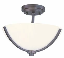Cheapest 👏 Maxim Deven 10 in. 3-Light Semi-Flush Mount Ceiling Fixture in Oil Rubbed Bronze 🎉