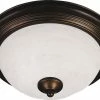 Wholesale 😍 Maxim 13-1/2 x 6 in. 75 W 2-Light Medium Flush Mount Ceiling Fixture with Marble Glass Bowl in Oil Rubbed Bronze 😉 -Cheap Maxim Lighting Store Query 169