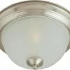 Coupon 🔥 Maxim 11-1/2 in. 1-Light Flushmount in Satin Nickel with Frosted Glass Shade ⌛ -Cheap Maxim Lighting Store Query 182