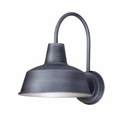 Outlet 🔥 Maxim Pier M 60W 1-Light Medium E-26 Incandescent Outdoor Wall Sconce in Weathered Zinc 😉