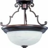 Deals 🤩 Maxim Signature 14 in. 2-Light Semi-Flushmount Ceiling Fixture in Oil Rubbed Bronze with Marble Glass Shade ✨ -Cheap Maxim Lighting Store Query 223