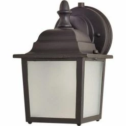 Outlet 😀 Maxim Side Door 8-1/2 in. 9W 1-Light Outdoor Wall Sconce in Empire Bronze 🔥