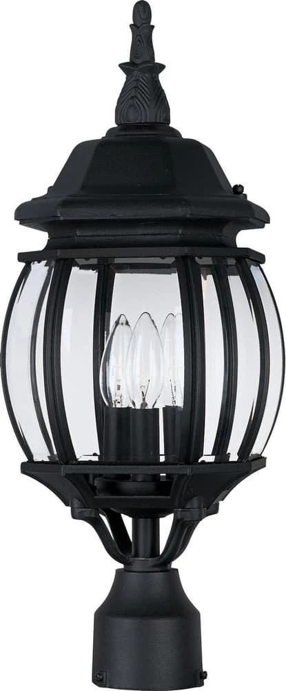 New π Maxim Crown Hill 60W 3-Light Post Lantern in Black π 3 New π Maxim Crown Hill 60W 3-Light Post Lantern in Black π