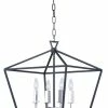 Hot Sale 🌟 Maxim Adobe 240W 4-Light Candelabra E-12 Incandescent Chandelier in Textured Black with Polished Nickel ⌛ -Cheap Maxim Lighting Store Query 27