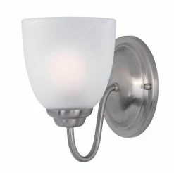 Best Pirce ⌛ Maxim Stefan 60W 1-Light Wall Sconce in Satin Nickel 🎉