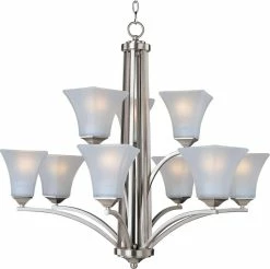 Coupon ❤️ Maxim 100W 9-Light Incandescent Chandelier in Satin Nickel 😉