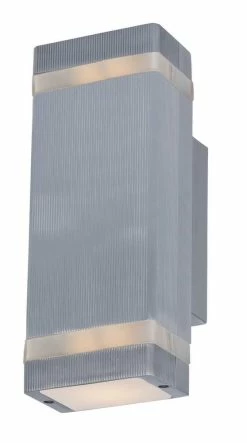 Coupon 🔥 Maxim 10W 2-Light LED Outdoor Wall Sconce in Brushed Aluminum 👍