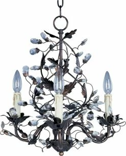 Promo 🤩 Maxim Elegante 18-1/2 in. 60W 3-Light Candelabra Incandescent Chandelier in Oil Rubbed Bronze 🔔