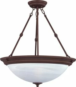 Best Pirce ❤️ Maxim Essentials 24 in. 3-Light Invert Bowl Pendant in Oil Rubbed Bronze ⭐