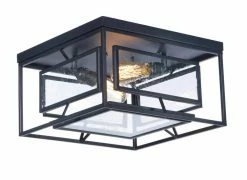 Discount 🔔 Maxim Era 60W 2-Light Medium E-26 Incandescent Flush Mount Ceiling Fixture in Black 🌟