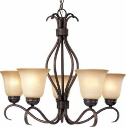 Hot Sale ❤️ Maxim 100W 5-Light Incandescent Chandelier in Oil Rubbed Bronze 👍