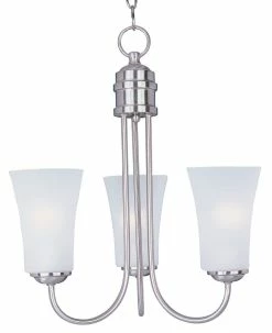 Deals 🧨 Maxim Logan 17 in. 60W 3-Light Medium Incandescent Chandelier in Satin Nickel 😍