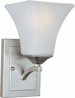 Best deal 👏 Maxim 100W 1-Light Fluorescent Wall Sconce in Satin Nickel 💯