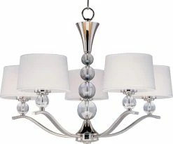 Wholesale ⭐ Maxim Rondo 31 in. 60W 5-Light Candelabra Incandescent Chandelier in Polished Nickel 😀