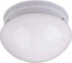 Best Sale 🎉 Maxim 4-1/2 x 7-1/2 in. 60 W 1-Light Medium Flush Mount Ceiling Fixture in White 🔔