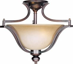 Best deal 🎁 Maxim Madera 60W 3-Light Medium E-26 Incandescent Semi-Flush Mount Ceiling Fixture in Oil Rubbed Bronze ✨