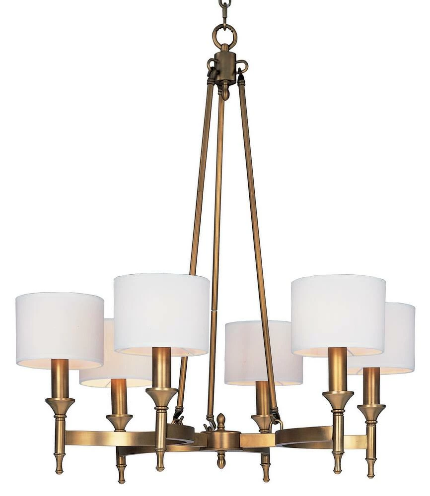 Buy ๐ Maxim Fairmont 30 in. 40W 6-Light Candelabra Incandescent Chandelier in Natural Aged Brass ๐ 3 Buy ๐ Maxim Fairmont 30 in. 40W 6-Light Candelabra Incandescent Chandelier in Natural Aged Brass ๐