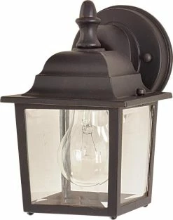 Outlet 🥰 Maxim Builder Cast 8-1/2 x 5-1/2 in. 60W 1-Light Outdoor Wall Lantern in Empire Bronze 🥰
