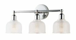 Best Pirce 🎉 Maxim Hollow 60W 3-Light Medium E-26 Incandescent Vanity Fixture in Polished Chrome 🤩