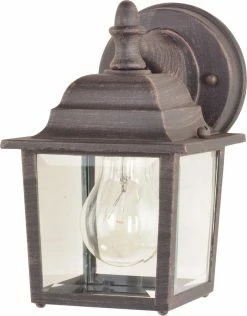 Buy ⌛ Maxim Builder Cast 8-1/2 x 5-1/2 in. 60W 1-Light Outdoor Wall Lantern in Rust Patina ⭐