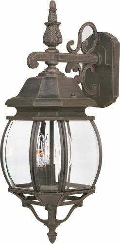 Budget 🌟 Maxim Crown Hill 8 in. 40W 3-Light Candelabra E-12 Incandescent Wall Lantern in Rust Patina 😉