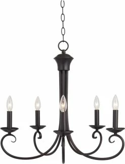Deals ⌛ Maxim Loft 25 in. 60W 5-Light Medium Incandescent Chandelier in Oil Rubbed Bronze 🥰