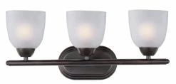 Discount 👏 Maxim Axis 8-1/2 in. 60W 3-Light Bath Vanity in Oil Rubbed Bronze with Frosted Glass Shade ✨