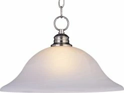 Best deal 😉 Maxim Essentials 11 in. 100 W 1-Light Medium Pendant in Satin Nickel ✔️