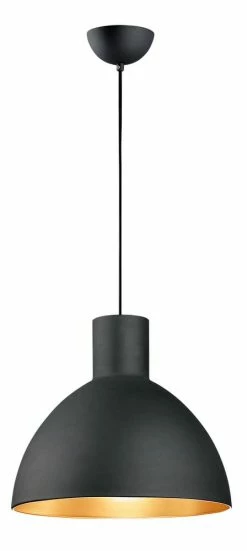 Promo 🌟 Maxim Cora 60W 1-Light Medium E-26 Incandescent Pendant in Black with Gold 🔥