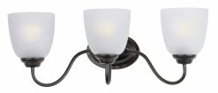 Best deal 💯 Maxim Stefan 8 in. 60W 3-Light Bath Vanity in Oil Rubbed Bronze with Frosted Glass Shade 👏