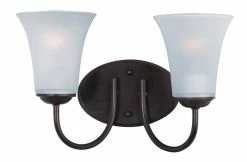 Wholesale ⭐ Maxim Logan 8-1/2 in. 60W 2-Light Wall Mount Medium E-26 Incandescent Bath Light in Oil Rubbed Bronze 🛒