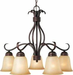 Coupon 🎁 Maxim Basix 100 W 5-Light Medium Chandelier in Oil Rubbed Bronze 😉