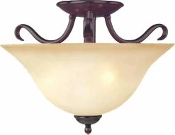 Budget ❤️ Maxim 100W 2-Light Incandescent Semi-Flushmount Ceiling Fixture in Oil Rubbed Bronze 🎉