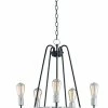 Cheapest 🎁 Maxim Haven 60W 5-Light Medium E-26 Incandescent Chandelier in Black with Satin Nickel ❤️ -Cheap Maxim Lighting Store Query 424