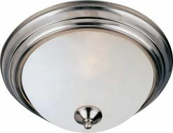 Best Pirce 😉 Maxim 11-1/2 in. 1-Light Flushmount in Satin Nickel with Frosted Glass Shade 👍