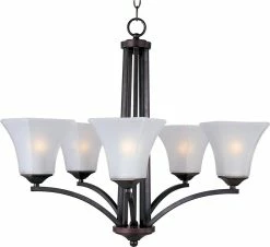 Best reviews of 🔥 Maxim Aurora 26 in. 100W 5-Light Medium Incandescent Chandelier in Oil Rubbed Bronze 😍