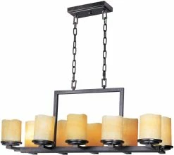 Wholesale ⌛ Maxim Luminous 16-1/2 in. 60W 10-Light Medium Incandescent Chandelier in Rustic Ebony ✔️