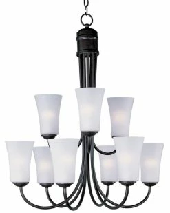 Cheap 😉 Maxim Logan 60W 9-Light Medium E-26 Incandescent Chandelier in Oil Rubbed Bronze 🌟