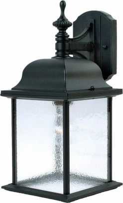 Cheap 🥰 Maxim Senator 15-1/2 x 7 in. 100W 1-Light Outdoor Wall Lantern in Black 🎁