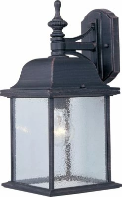 Promo 💯 Maxim Senator 7 in. 100W 1-Light Medium E-26 Incandescent Wall Lantern in Rust Patina 🌟