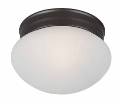 Best deal 👍 Maxim Essentials 60W 1-Light Medium E-26 Incandescent Ceiling Light with Frosted Glass in Oil Rubbed Bronze 🎁